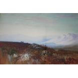 JOHN SHAPLAND (1865-1929) A WINTER DAY ON DARTMOOR Signed, watercolour 50 x 75cm. ++ A few very