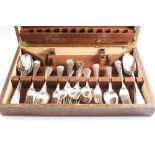 A VICTORIAN PART CANTEEN OF OLD ENGLISH PATTERN FLATWARE INCLUDING: Eight table spoons, seven