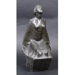 LEAD SCULPTURE OF A LADY an interesting sculpture in the manner of Gilbert Bayes or Phoebe