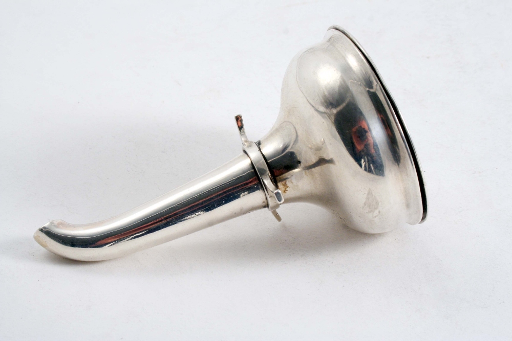 A GEORGE III SCOTTISH WINE FUNNEL with a detachable muslin ring & a three-spoked rest on the