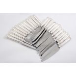 A CONTEMPORARY SET OF TWELVE TABLE KNIVES & TWELVE SIDE KNIVES, Old English Shell pattern, with