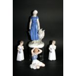 BING & GRONDAHL FIGURE of a Shepherdess and Sheep. Model Number 2010. Also with 3 Royal Copenhagen