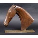 BUST OF A HORSE - HAGENAUER WERKSTATTE an interesting carved wooden bust of Horse, with a metal