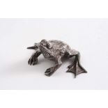 A CONTEMPORARY CAST MODEL OF A FROG squatting & realistically modelled & textured, by Mappin & Webb,