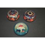 MOORCROFT DISH a small Moorcroft dish in the Claremont design, also with a lidded pot in the