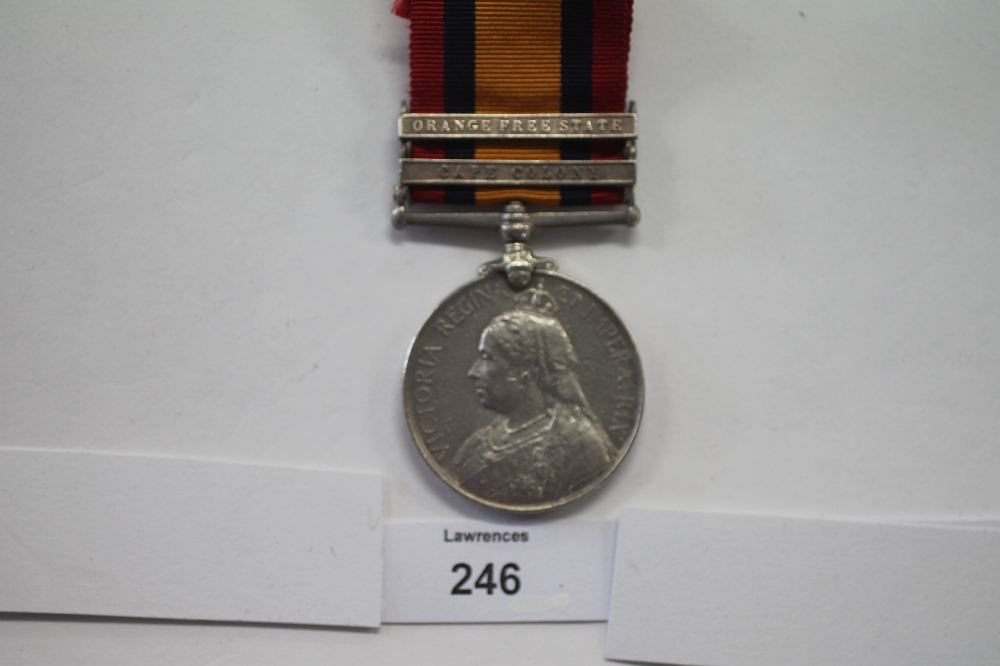 A TWO BAR QSA TO THE R BERKSHIRE REGT A Queens South Africa medal with two bars, Cape Colony and