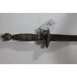 A GENTLEMANS SWORD. A silver? hilted gentlemans smallsword, in partial condition with intricate