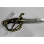 A RUSSIAN CAVALRY SWORD. An 1826 pattern Russian Cavalry troopers sword, with brass three bar hilt