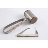 MEDICAL: A nickel plated mallet with copper ends, maker's mark of "MAYER & MELTZER, LONDON" and a