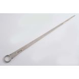 A GEORGE III MEAT SKEWER with a ring terminal, crested, by Hester Bateman, London 1783;  12.25"  (