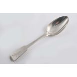 A RARE SCOTTISH PROVINCIAL FIDDLE TABLE SPOON crested, by an unascribed maker, "RN", Greenock (RN,