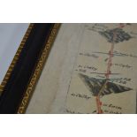 Ogilby, John. The Road from Exeter to Truroe... hand-coloured engraved map, 485mm x 385mm, [