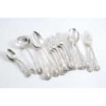 A SMALL QUANTITY OF VICTORIAN KING'S HUSK PATTERN FLATWARE INCLUDING: two table spoons, two table