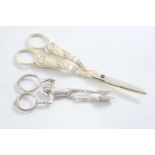 A PAIR OF GEORGE III SILVERGILT GRAPE SCISSORS in a rare pattern varient*, by W. Eley & W. Fearn,