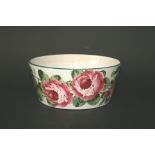 WEMYSS BOWL the circular bowl painted with Cabbage Roses. Impressed mark, Wemyss. 8 1/4ins (21cms)