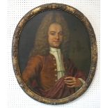 CIRCLE OF HANS HYSING (1678-1753) PORTRAIT OF A GENTLEMAN Long quarter length, wearing a brown