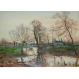 ARTHUR WILLETT (1857-1918) OLD HOUSE NEAR TAPLOW Signed, watercolour 50.5 x 72.5cm. Exhibited: