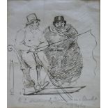 SIR CHARLES D'OYLY, Bt. (1781-1845) V. C. DRIVING G CHINNERY IN A BLANKET Inscribed with title and