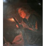 AFTER GODFRIED SCHALCKEN (1643-1706) A BOY BLOWING ON A FIREBRAND TO LIGHT A CANDLE Oil on canvas 74