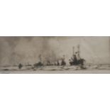 •FRANK HENRY MASON (1875-1965) CONVOY Etching with drypoint, signed in pencil 7 x 22.5cm.; with