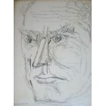 •JANKEL ADLER (1895-1949) SELF PORTRAIT, 1946 Pen and black ink 24 x 17.5cm. Exhibited: London,