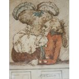 HENRY WILLIAM BUNBURY (1750-1811) IN A BOX AT DRURY LANE Signed, watercolour with pen and ink 15.5 x