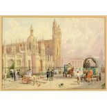 MYLES BIRKET FOSTER, RWS (1825-1899) CAMBRIDGE: KING'S COLLEGE GATEHOUSE AND CHAPEL FROM KING'S