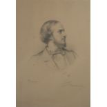 HENRI LEHMANN (1814-1882) PORTRAIT OF MARIO, THE OPERA SINGER Bust length vignette, signed and
