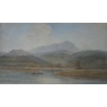 EDWARD TUCKER (* DATE AMENDED * 1815/17-1898)ELTERWATER AND WETHER CARN (?) Signed, watercolour 23 x