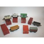 HORNBY 0 GAUGE 6 boxed items, No 1 Cattle Truck NE (Green and Grey restored), No 1 Side Tipping