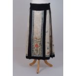 A 19TH CENTURY CHINESE HAN WEDDING SKIRT. Embroidered in satin stitch on a fine silk drawn