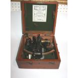 CASED SEXTANT by Kelvin & Hughes Ltd, Model Number 18547 and with a plaque inside the lid dating