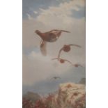 •JOHN CYRIL HARRISON GROUSE IN FLIGHT A pair, both signed, watercolour and pencil Each 22 x 13cm. (