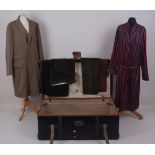 A TRUNK OF GENTLEMAN'S SUITS & CLOTHING To include A 1972 tweed suit tailored by 'Welsh &