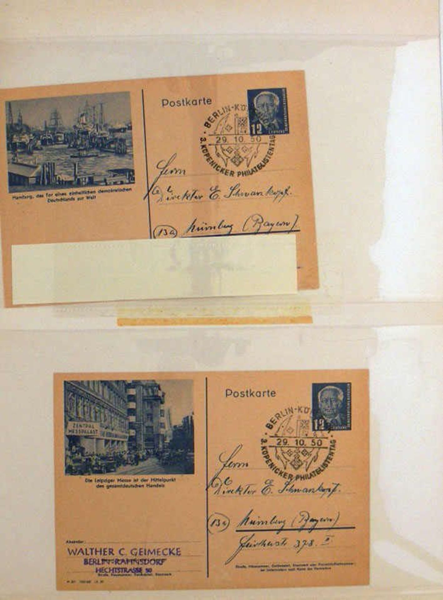 Reserve: 75 EUR        DDR 1949/81, interessante Sammlung DDR im Klemmbinder, beginnend mit diversen