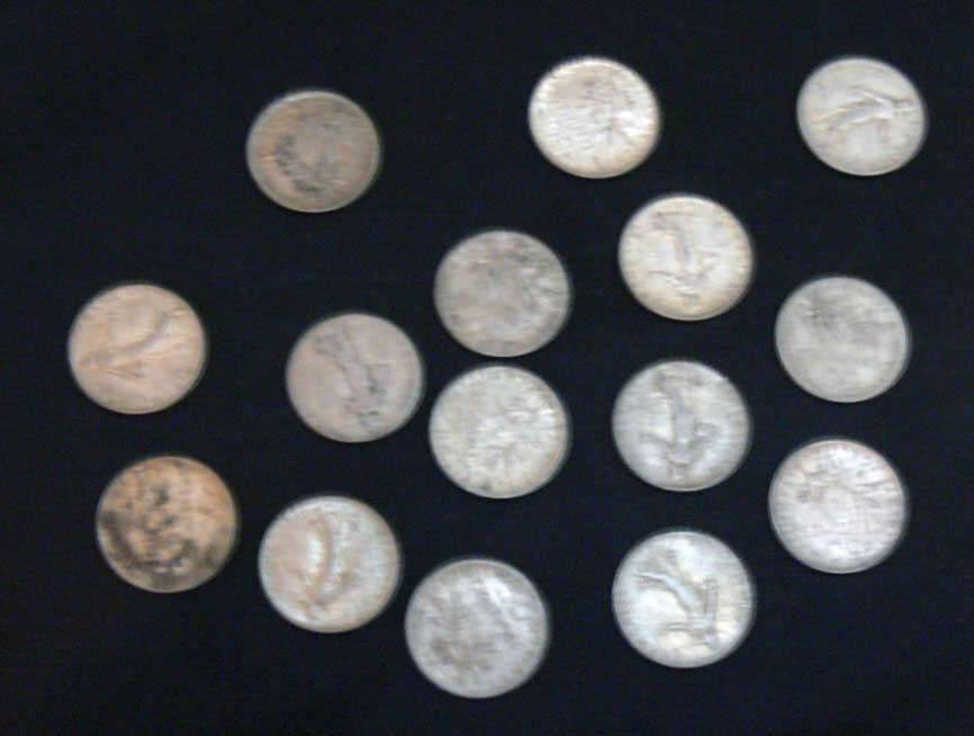 Reserve: 12 EUR        Lot von 15x 50 Centimes Stücken Frankreich, Silber
