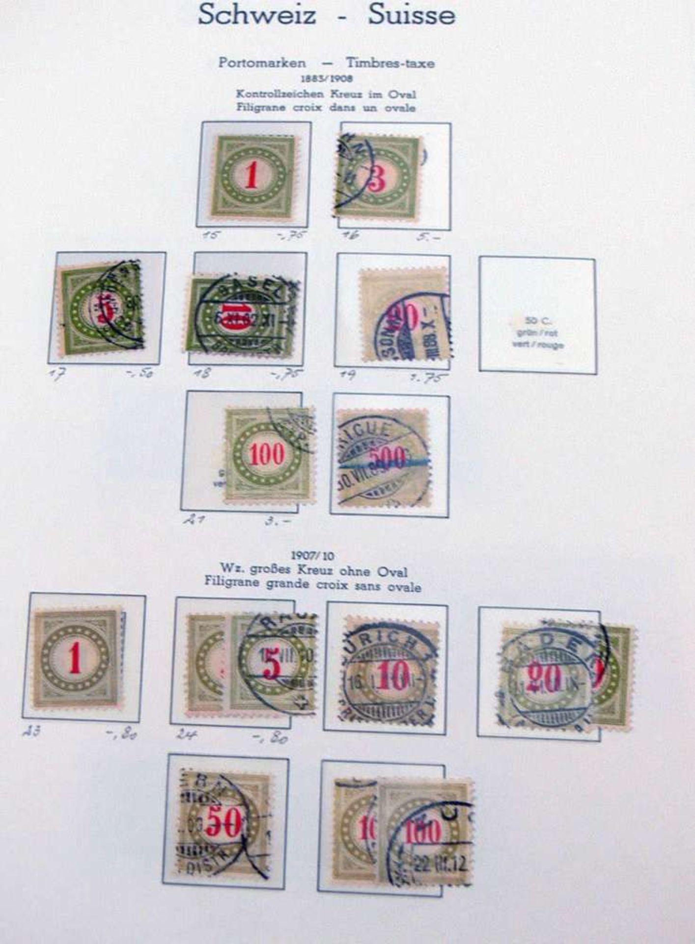 Reserve: 40 EUR        Schweiz /Bundespost, Sammlung mit Dubletten der Portomarken und der - Image 2 of 7