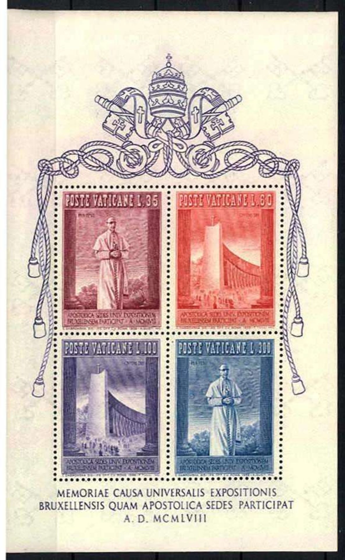 Reserve: 5 EUR        Vatikan 1958, Block 2. Postfrisch.