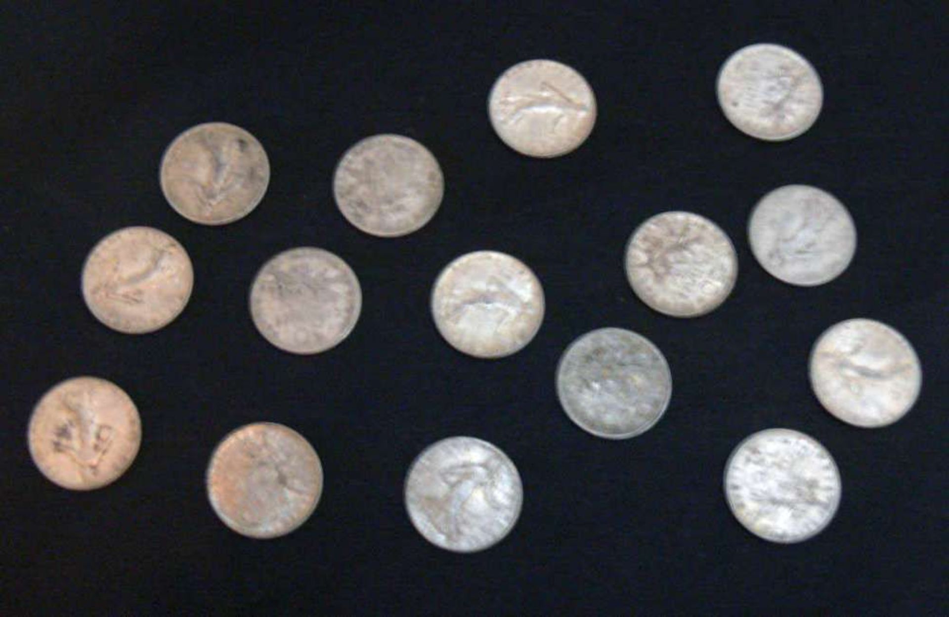 Reserve: 12 EUR        Lot von 15x 50 Centimes Stücken Frankreich, Silber - Image 2 of 2