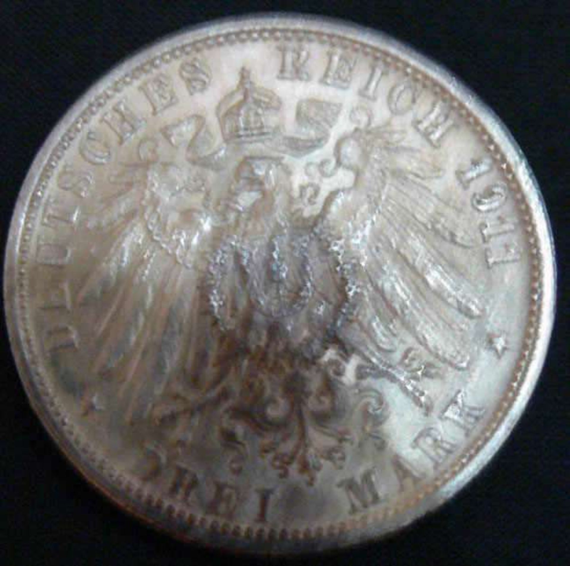 Reserve: 40 EUR        3 Mark, Deutsches Reich, Württemberg 1911, Silberhochzeit - Image 2 of 2