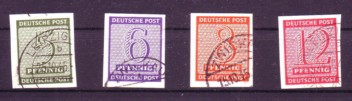 SBZ West-Sachsen, Mi.-Nr. 116 - 119 y. Gestempelt.Mindestpreis: 10 EUR