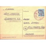 Alliierte Besetzung, amerik, + brit. Zone 1948, Postkarte mit EF und Sonderstempel.Mindestpreis: 1