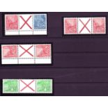 DDR 1960, Mi.-Nr. WZ 7, WZ 8, SZ 8, SZ 9. Postfrisch.Mindestpreis: 1 EUR