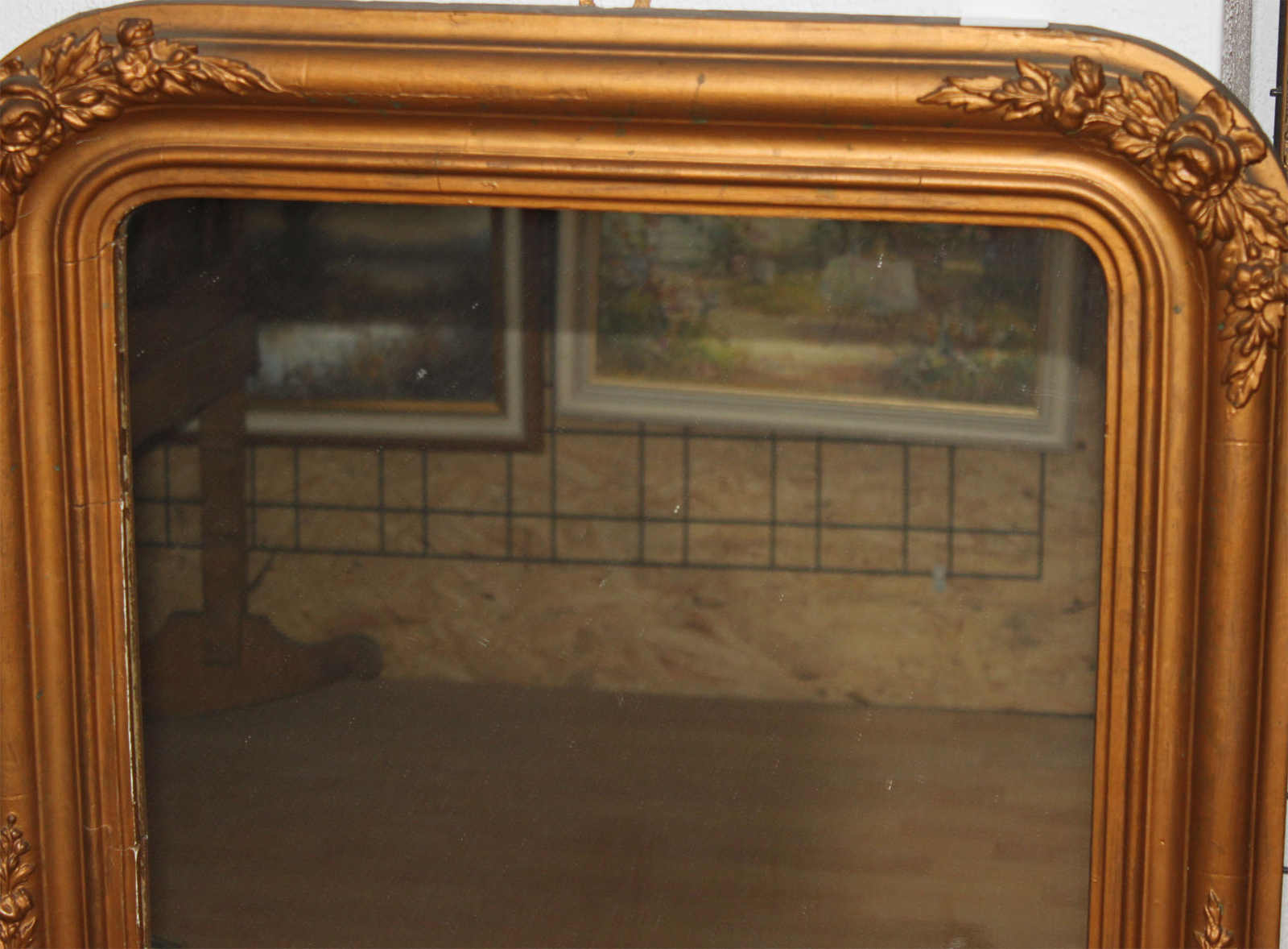Spiegel im Goldrahmen, 95 x 60 cm, Rahmen teilweise defektMindestpreis: 20 EUR - Image 2 of 2
