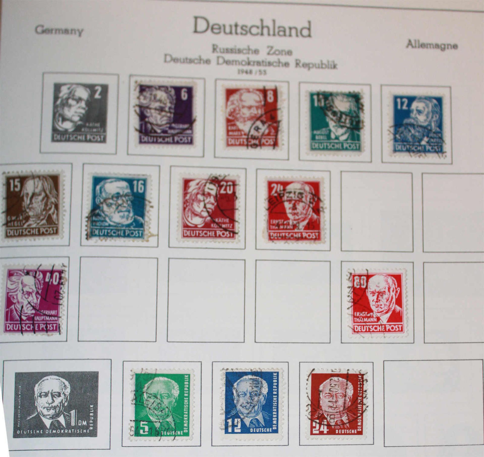 1 kleines Restelot Briefmarken, insgesamt bestehend aus 1 Vordruckalbum, 1 altes Timbrealbum, - Image 11 of 11