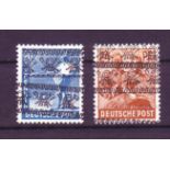 Alliierte Besetzung Bizone 1948, Mi.-Nr. 43 I DD und 44 I DD. Doppelter Druck. Postfrisch.