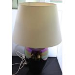 Tischlampe aus Porzellan, mit irisierender Glasur, Höhe ca. 60 cm, Funktion geprüftMindestpreis: