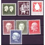 BRD 1954, Mi.-Nr. 197 - 203. Helfer der Menschheit+ Gutenberg-Bibel. Postfrisch.Mindestpreis: 5 EUR