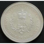 Isle of Man 1977, 1 Crown - Silbermünze "25 jähriges Krönungsjubiläum". Erhaltung: stgl.