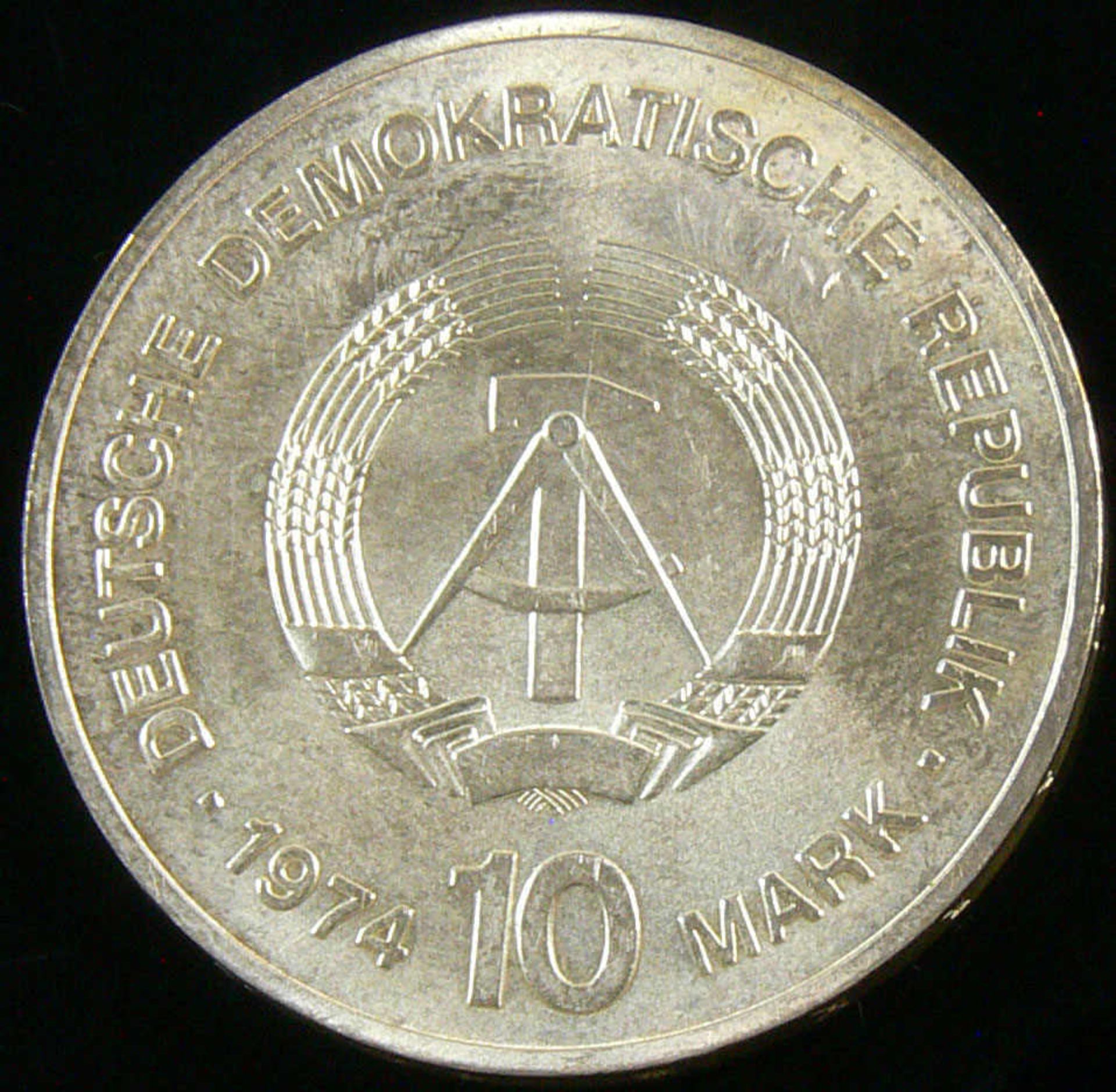 DDR 1974, 10 Mark, "Gedenkmünze Städtemotiv", SilberMindestpreis: 10 EUR